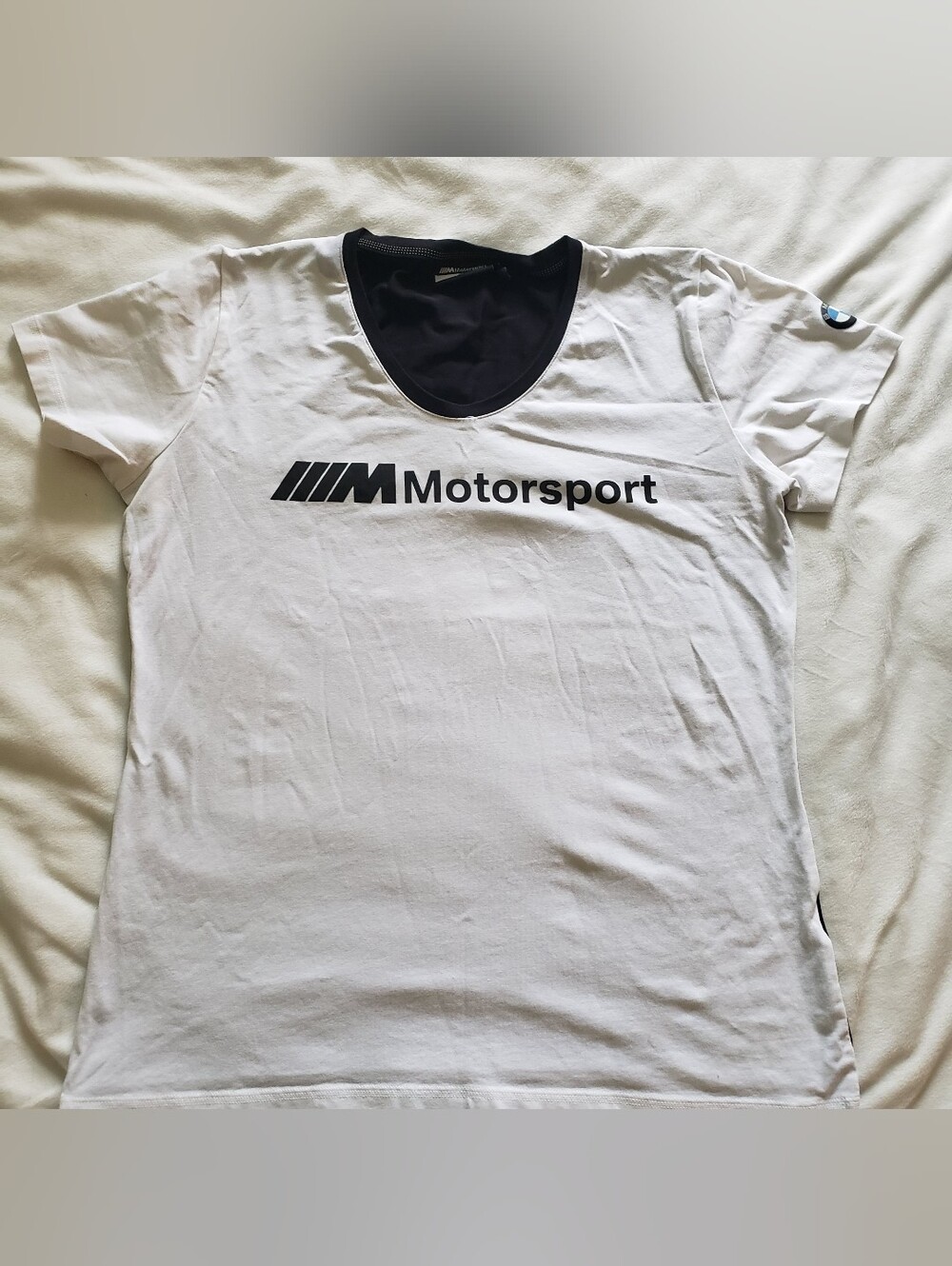 BMW Motorsport White & Black Crew Neck Tee
